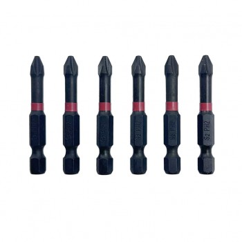 ROK Jeu d'embouts pour tournevis à percussion de 2 po #2 Philips - 6 pièces